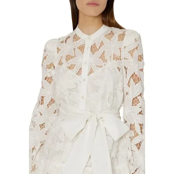 MILLY Floral Embroidered Lace Mini Dress Size 10 New with Tag MSRP $395 SOO